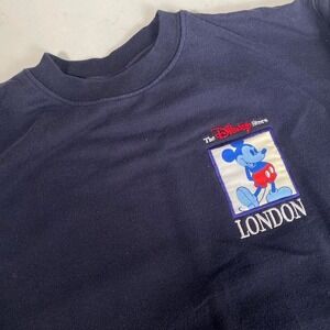 Vintage Disney Store London Mickey Mouse Sweatshirt Navy Blue Men's L‎